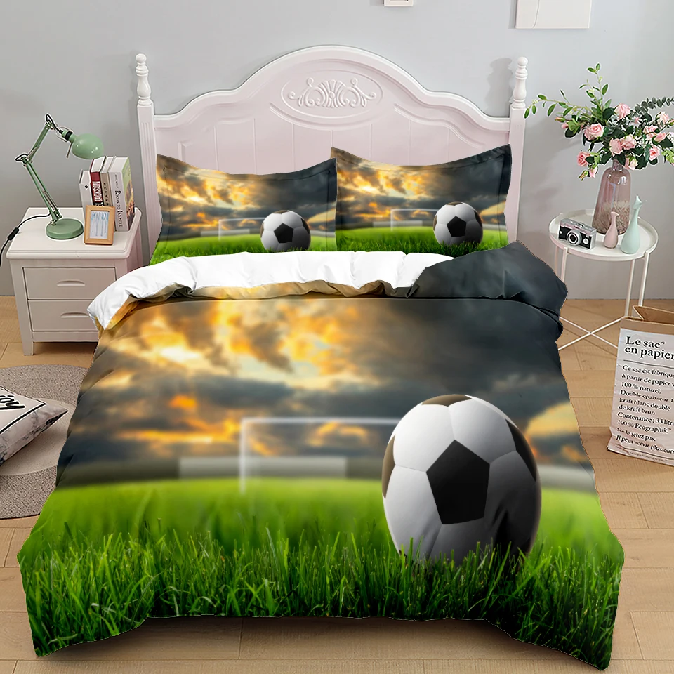 3D Soccer Printed Boys edredon Cover 135