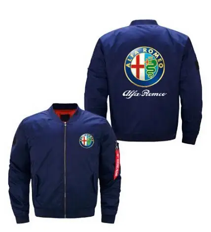 Летающая куртка Alfa Romeo Bomber, зимняя утепленная мужская куртка на молнии, аниме, мужская повседневная куртка A - Цвет: thin model