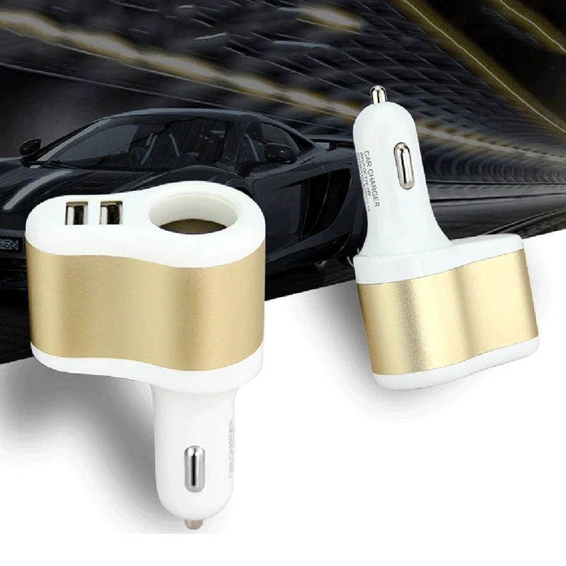 3 в 1 способ двойной вилки автомобильного прикуривателя Разветвитель 2 USB зарядное устройство адаптер зарядка мобильного телефона