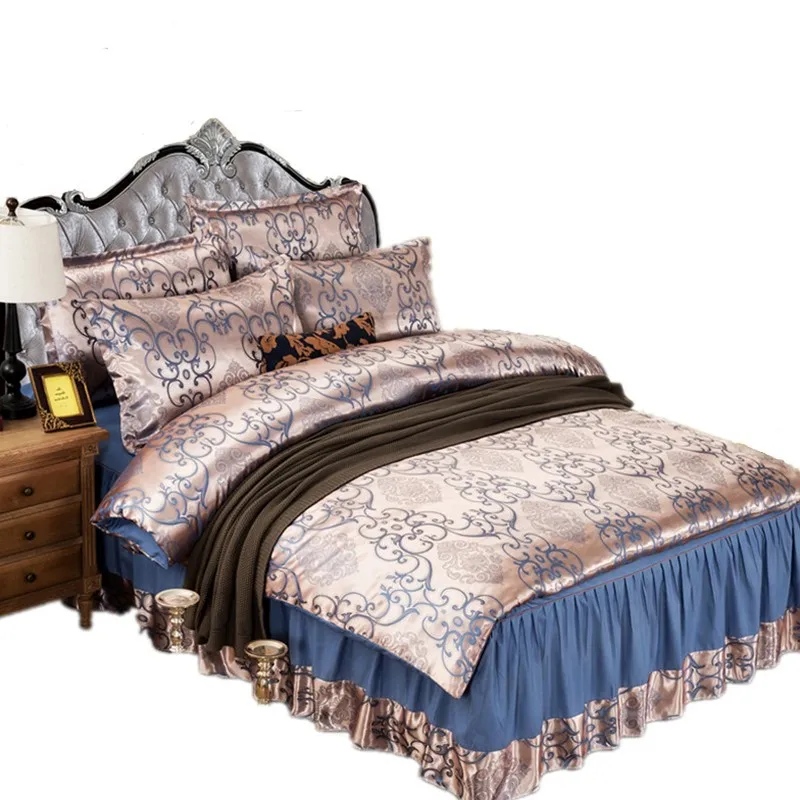 

European Style Satin Four-piece Jacquard Beddings chuang qun shi Bedspread AliExpress