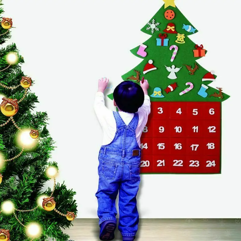 

Christmas Advent Calendar Panels Set Felt Fabric Tree Calendar Xmas Home Decor