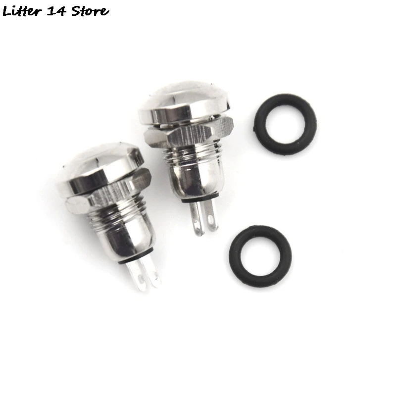 

2pcs 0.5A/250VAC 8mm Mini Micro 2Pin Metal Waterproof Momentary Push Button Switch
