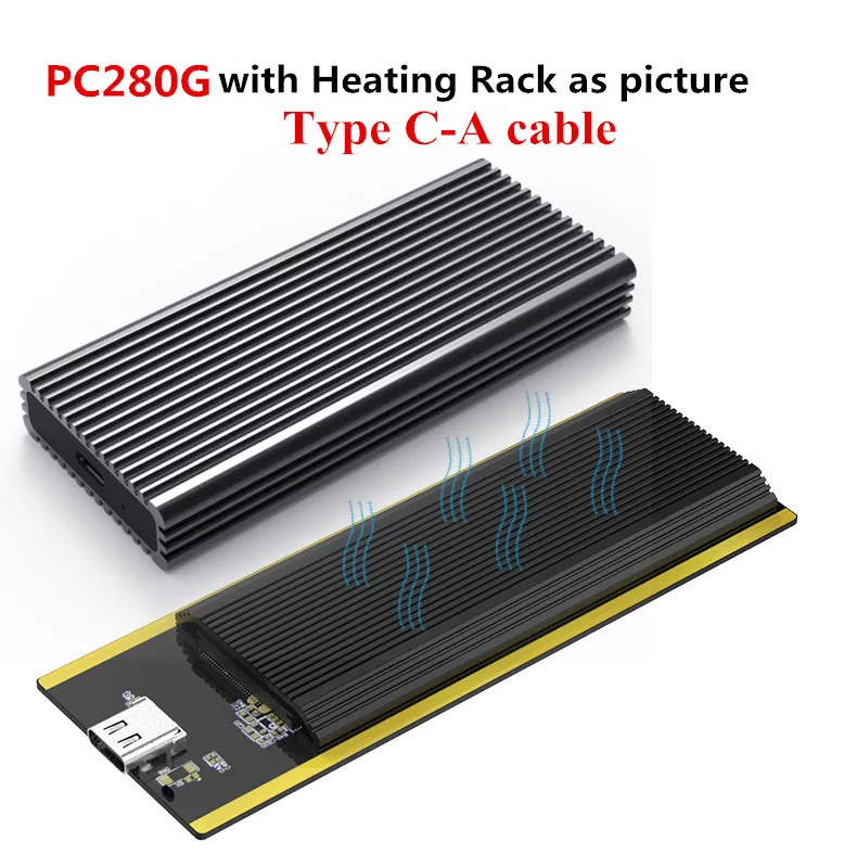Портативный SSD алюминиевый корпус Поддержка PCIe NVME/NGFF чехол M.2 M ключ/B& M ключ SSD Тип C 3,1 корпус жесткого диска - Цвет: PC280GC-A