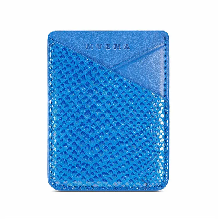 Модный женский мужской кожаный держатель для карт, наклейка для iPhone 11 Pro X XS Max XR 8 7 Plus huawei P20 P30 Lite Xiaomi Mi A1 A2 Lite A3 - Цвет: Blue