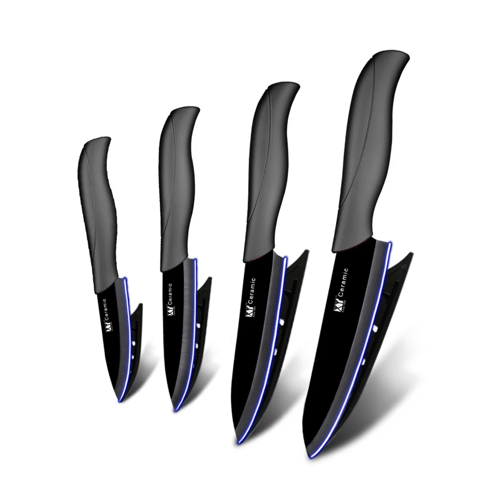 Black H Black Blade Набор кухонных ножей из нержавеющей стали 3 ''4'' 5 ''6'' для очистки овощей Santoku нарезки мясной нож шеф-повара рыбные фрукты Кухонные гаджеты - Цвет: Black H Black Blade