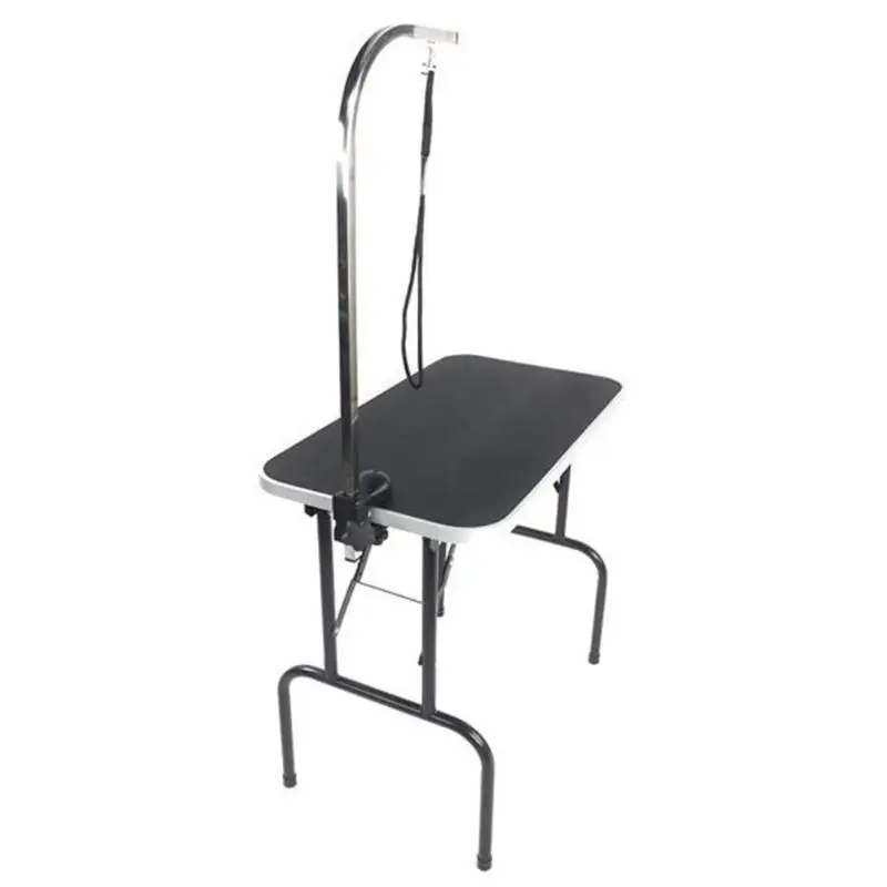 

House Black Practical 32" Foldable Pet Grooming Table With Adjustable Arm