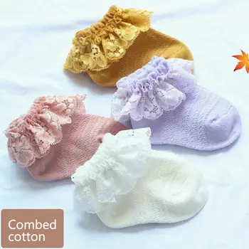 

2020 Cute Infant Baby Girls Kids Sock Frilly Lace Socks Ankle Summer Cotton Socks Ruffle Toddler Infant Girl Socks