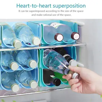 

Save Space Refrigerator Beverage Storage Box Refrigerator Superimposable Holder Anti-fall Wine Beer Cans Storage Rack