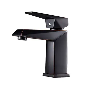 

Black Silver Bathroom Faucet Copper Sink Faucet Hot and Cold Bathroom Faucet