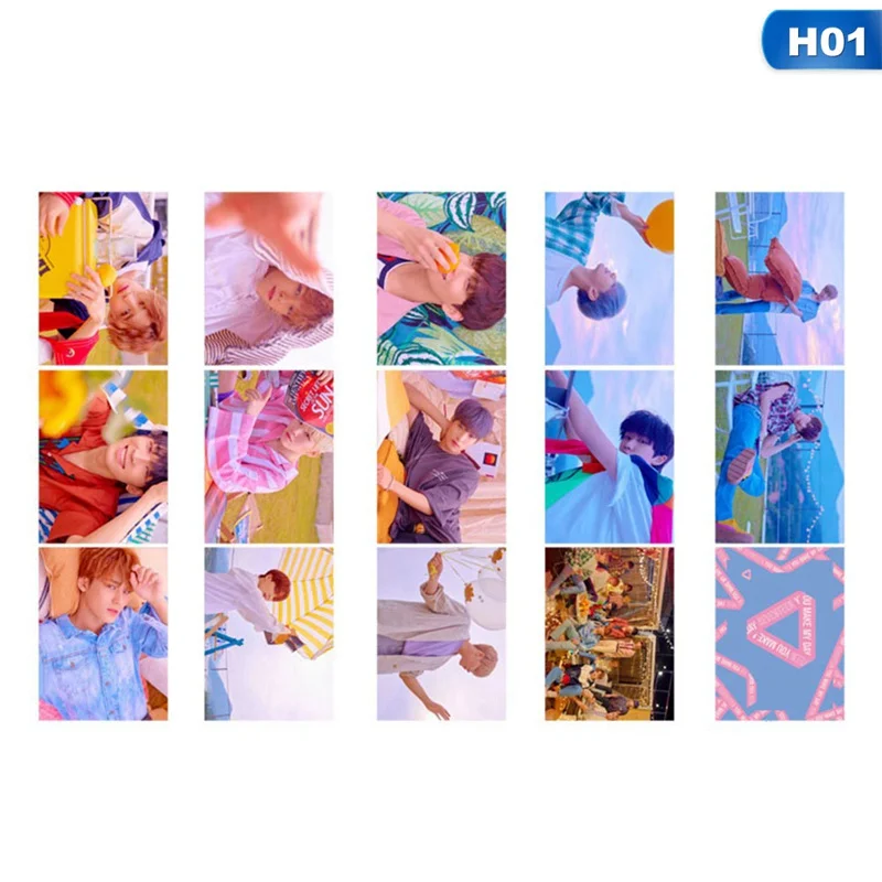 14 шт./компл. KPOP альбом Seventeen двусторонний держатель для карт ЛОМО карта маленький Фотокарта набор - Цвет: 01