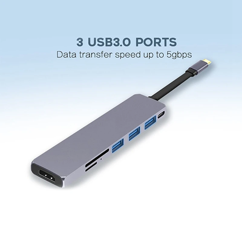 USB C концентратор USB-C-HDMI USB 3,0 SD/TF кард-ридер концентратор USBC разветвитель для MacBook Pro huawei mate 20 Pro type C usb-хаб