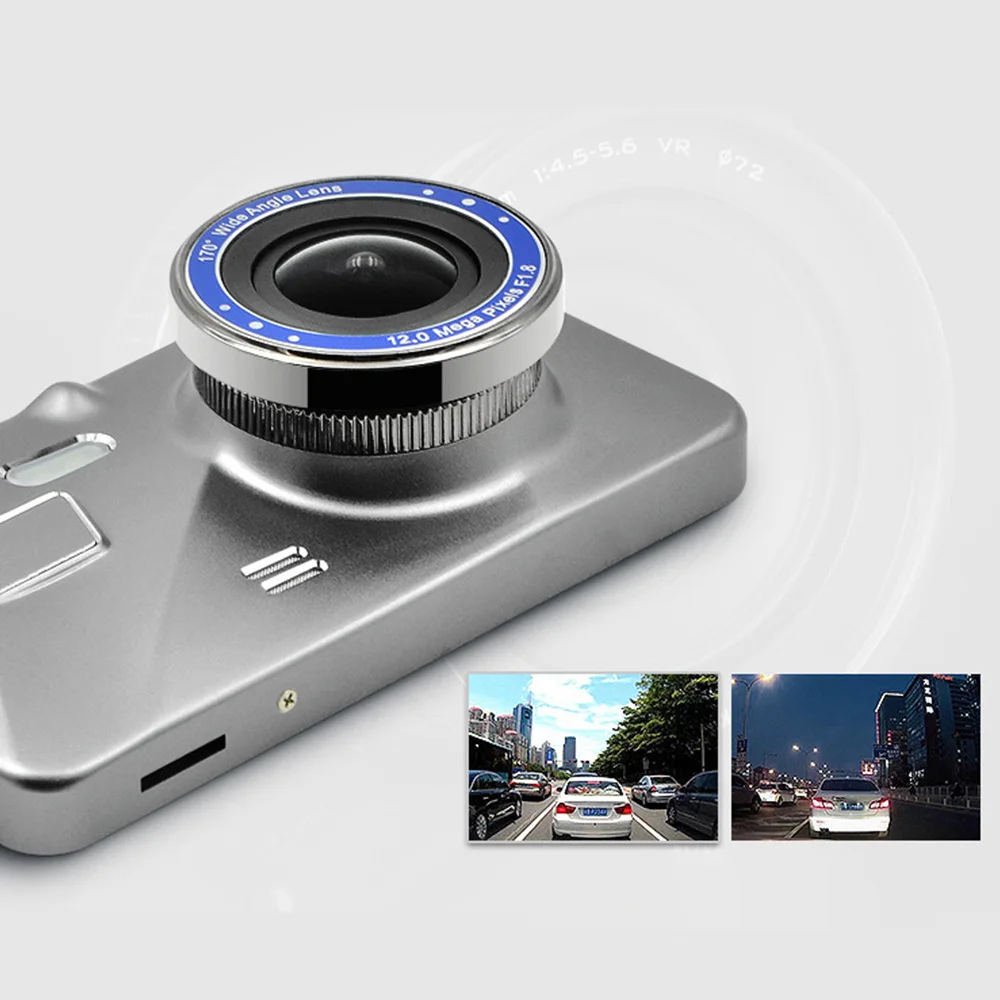Автомобильный видеорегистратор Full HD 1080P Dash Cam с двойным объективом 4 дюйма ips экран WDR Автомобильная камера ночного видения видео рекордер g-сенсор режим парковки