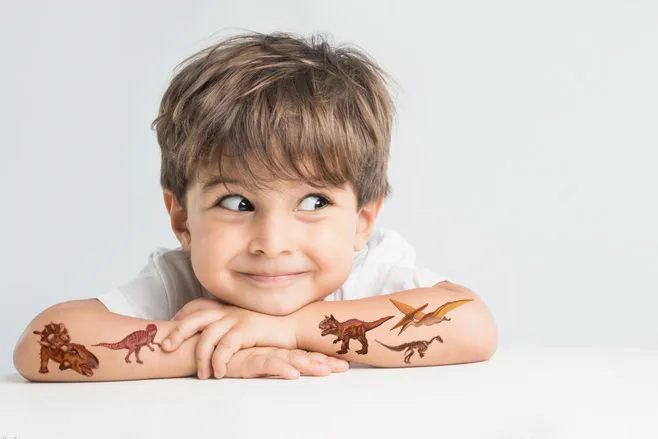 Водонепроницаемые временные фальшивые татуировки наклейки милый динозавр животные уникальный дизайн дети ребенок боди-арт макияж инструменты