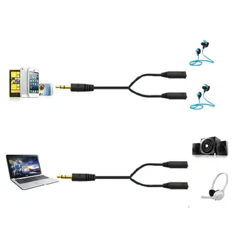 

3.5mm Audio Y Splitter Cable Stereo Audio Male to 2 Female Headset Mic Y Splitter Cable Adapter Smartphone Cable 5.13