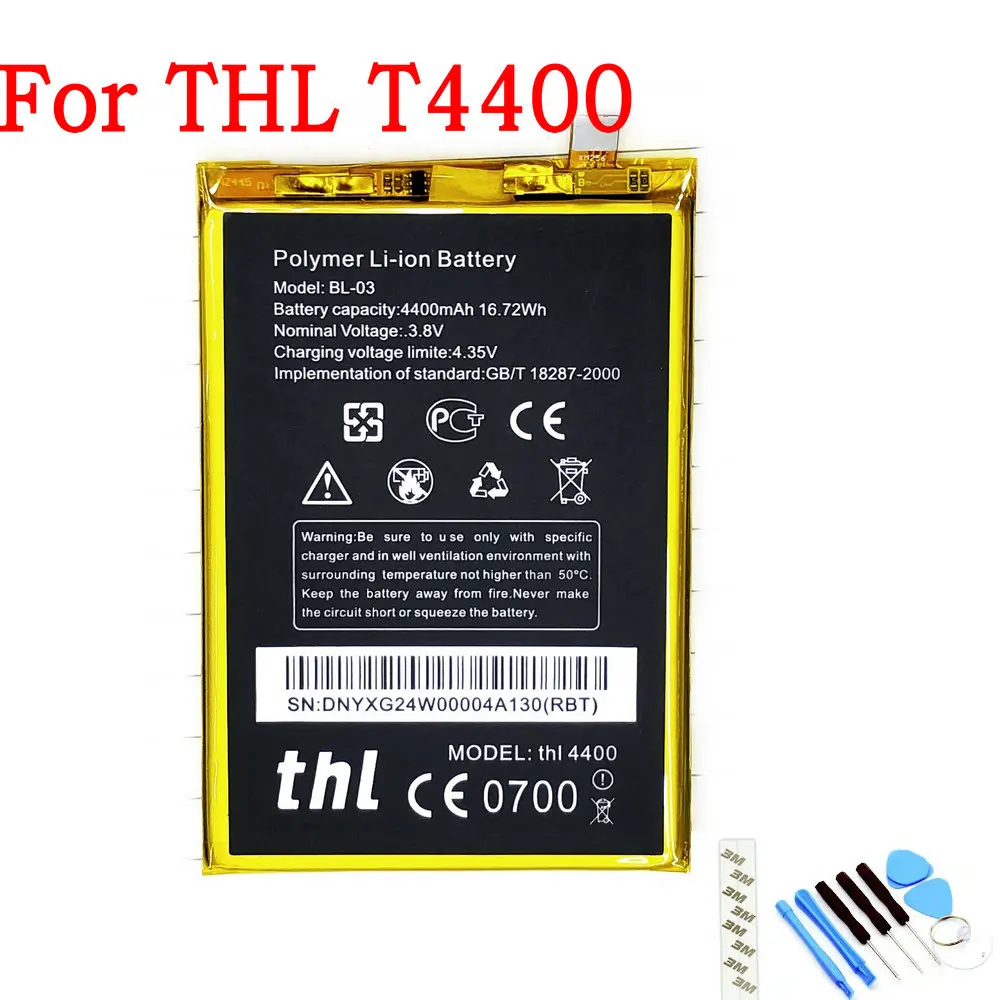 Высокое качество 4400 мА/ч, BL-03 BL03 Аккумулятор для THL T4400 мобильного телефона