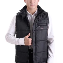 Middle-aged Men New Style Spring And Autumn Waistcoat down Feather Cotton Waistcoat Men's Stand Collar Casual Waistcoat