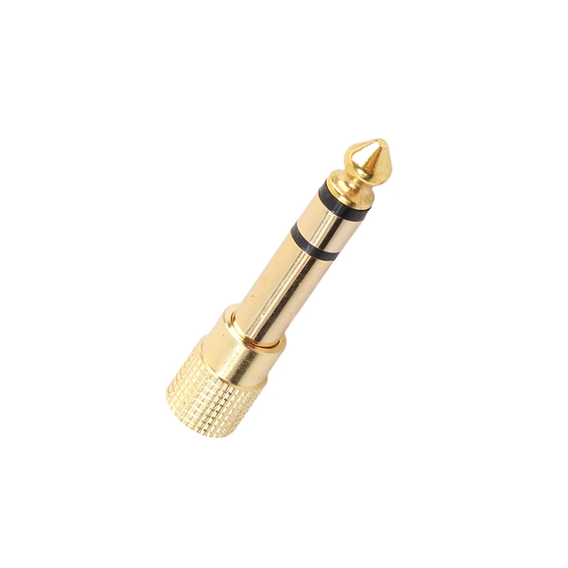 

1PC Golden 6.35mm Male To 3.5mm Female Stereo Adapter Plug Headphone Adapter Plug 6.35mm To 3.5mm Male To Female