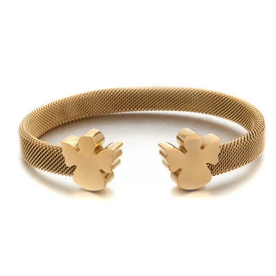 Новое поступление, женские браслеты,, Bijoux, нержавеющая сталь, в форме ангела, золото/серебро/розовое золото, сетчатые браслеты и браслеты, колье