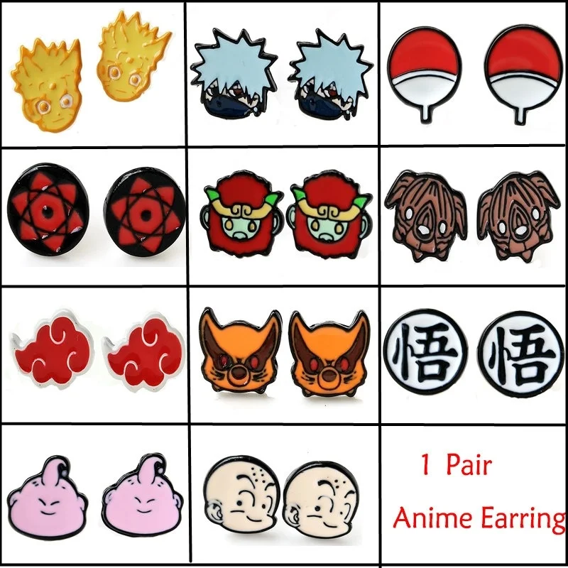 EUPNHY, 1 пара, серьги Dragon Ball Z Naruto, гипоаллергенные серьги-гвоздики для женщин, девушек, ювелирные изделия для пирсинга