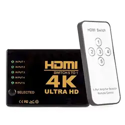 Мини-Коммутатор HDMI 4K HD1080P 3 5 портов HDMI Переключатель Селектор сплиттер с концентратором ИК пульт дистанционного управления для HD tv DVD tv BOX Z2