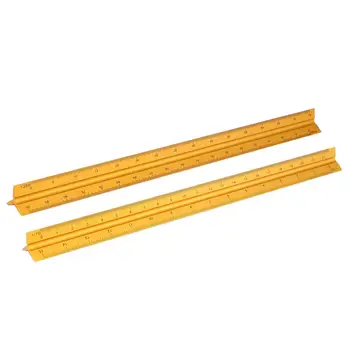 

Triangular Architect Scale Ruler Aluminum Alloy 30cm Engineer Drawing Drafting Accurate Multi-functional Measurement Tools