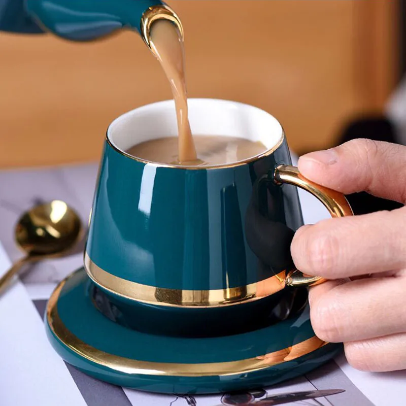 Gllead 180ml Ceramic Tea Cup Set Coffee Cups And Saucer European