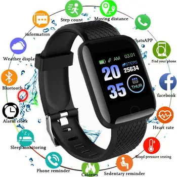 

2020 New Smartwatch 116plus Bluetooth Smart Watch Men Women Kids Blood Pressure Waterproof IOS And Android Silicone Sport Watch