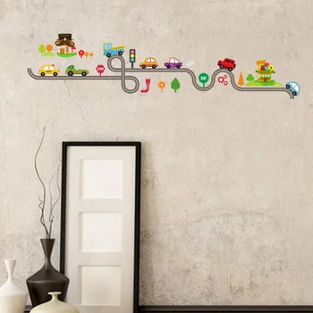 

1PC Non-toxic DIY Creative Peel and Stick Cartoon Car Vehicle Wall Decals Wall Sticker Wallpaper