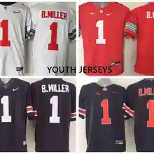 Сезон, штат Огайо Buckeyes#1 B. MILLER 4 цвета Молодежный детский трикотаж