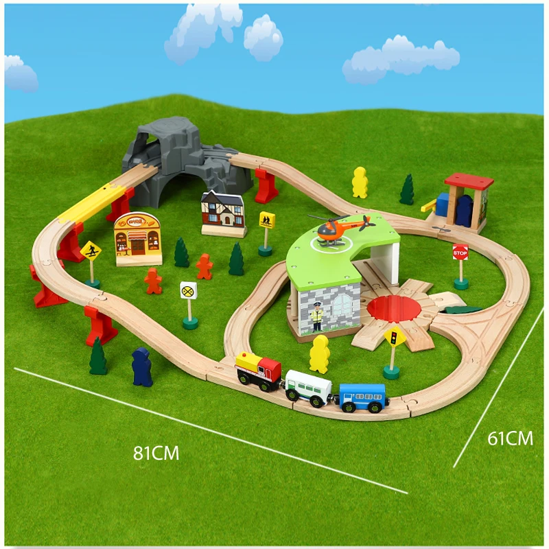 Large garage transport cave train wooden track set children rail car toy compatible with tracks and electric trains | Игрушки и хобби