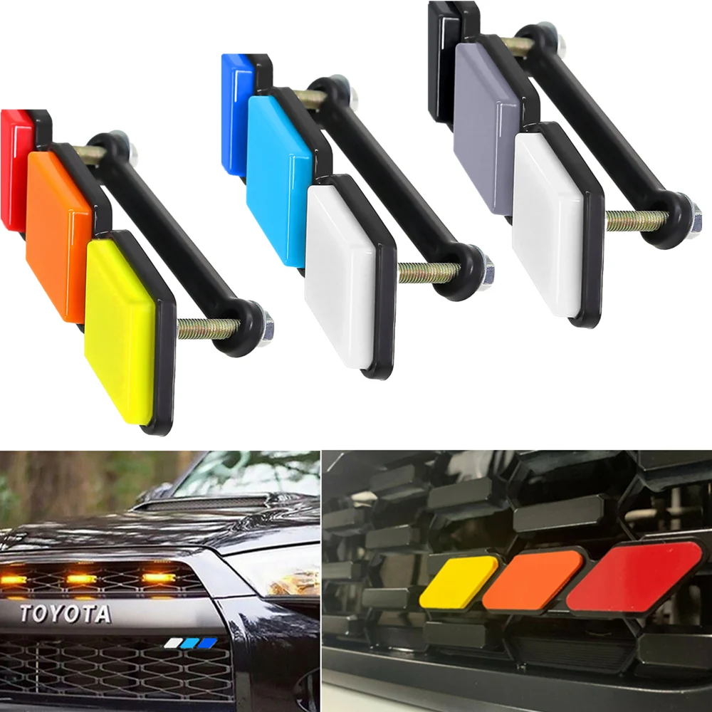 

Details about Tri-color 3 Grille Badge Emblem Fit for Toyota Tacoma 4Runner Tundra Highlander