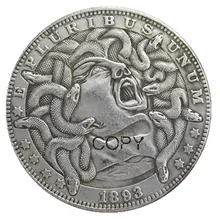 HB(105) Хобо сша Морган доллар 1893 Череп Зомби Скелет Посеребренная копия монет