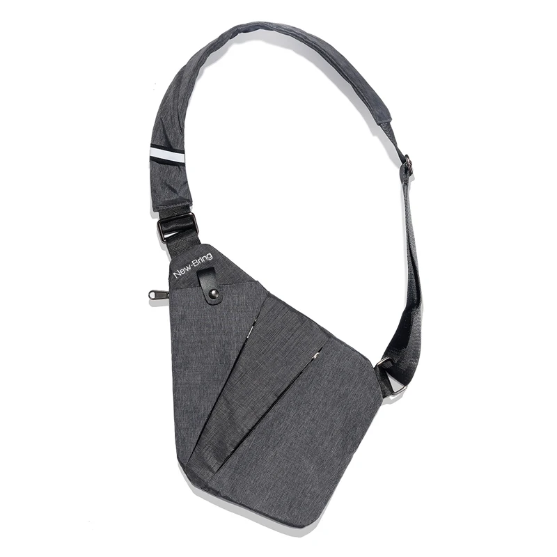 Black Single Shoulder Bags for Men Waterproof Nylon Crossbody bags Male Anti-theft Chest Bag