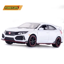 Модель литья под давлением автомобиля Honda Civic Тип R 1:32 из металлического сплава моделирование откатные автомобили огни Игрушки транспортные средства для детей Подарки для детей