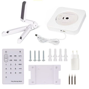 

CD Player Wall Mounted Bluetooth FM Radio USB MP3 with Remote Control Built-in HiFi Speaker