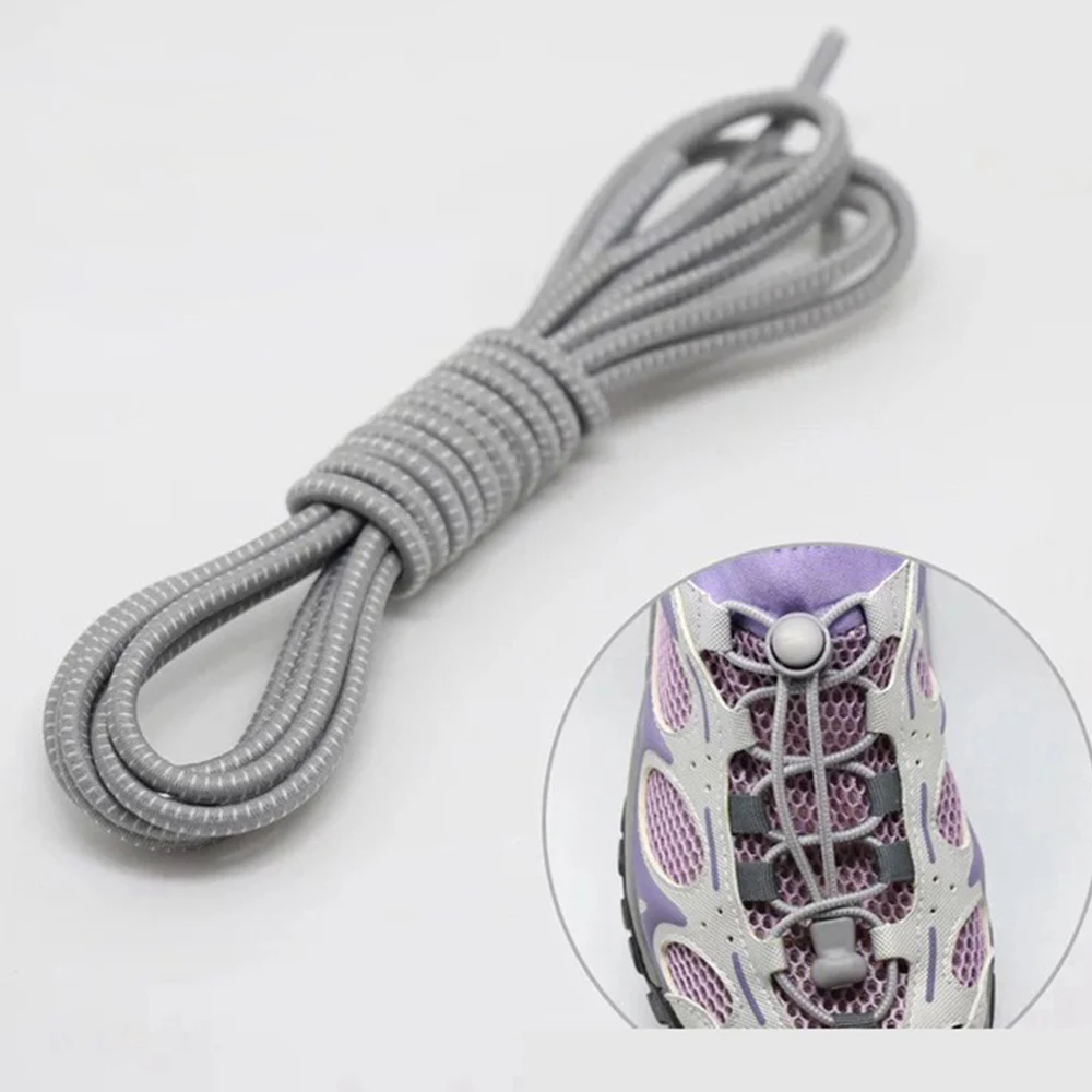 1 Pair Unisex Elastic Lock Shoelaces Running Jogging Trainer Reflective Sneakers Laces No Tie Shoe Laces Sports Shoelaces - Цвет: 7