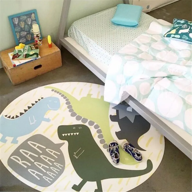  Baby Crawling Play Mat Dinosaur Rabbit Kids Rug Round Children's Carpet Sleeping Mats Non-slip Blan