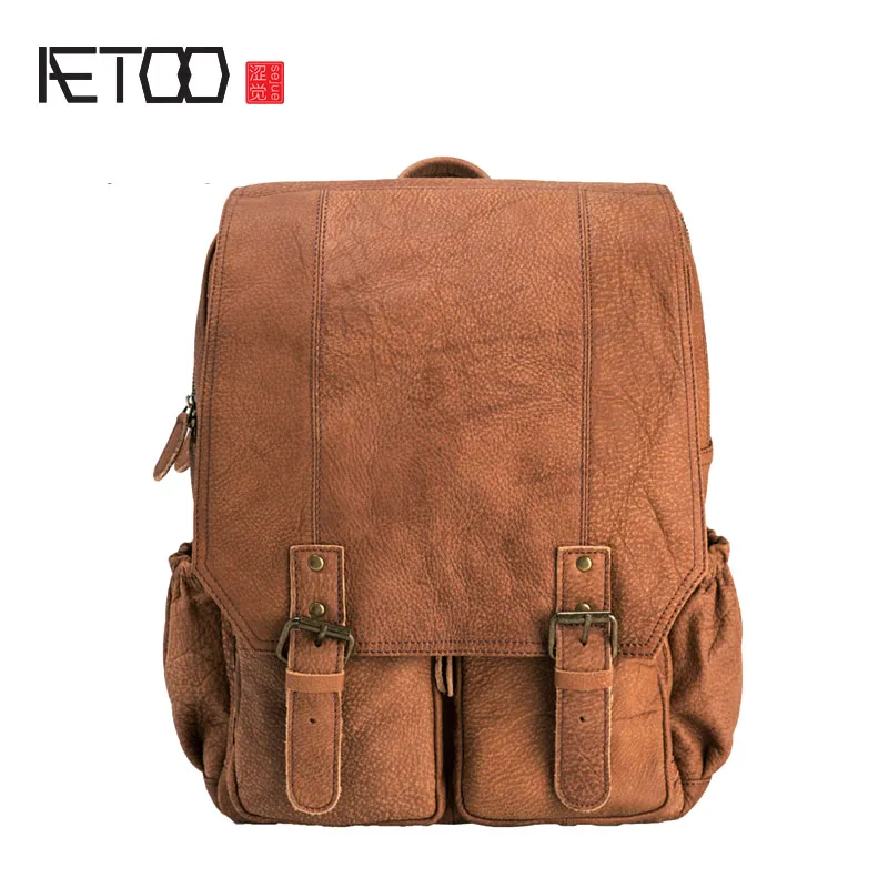 

BJYL Original new England retro bag men bag leather bag men scrub leather leisure travel backpack