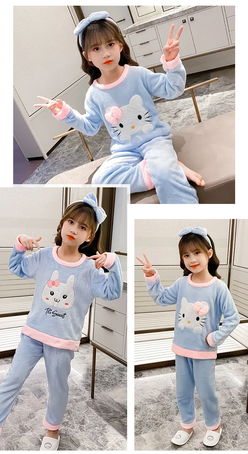 Novo Inverno Crianças Pijamas Moda Bebê Meninas Roupas Meninos Quente Camiseta Calças 2 Pçs - Sets Outono Criança Casual 5 High Quality Mamãe e Bebê