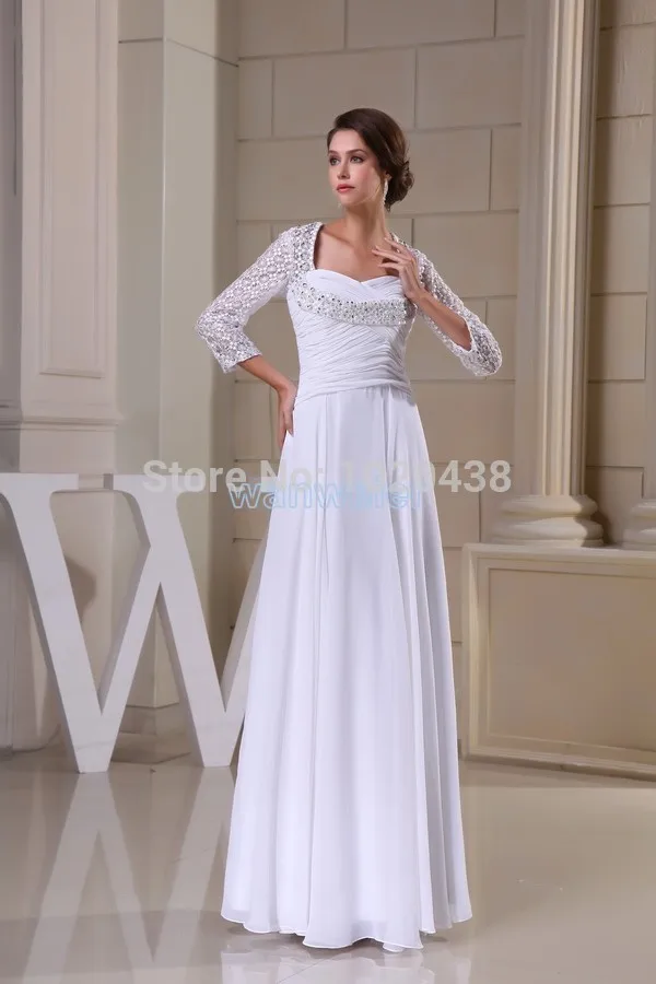

free shipping vestidos 2015 new design sweetheart Custom sexy backless white lace beading sleeves evening dress formal gowns