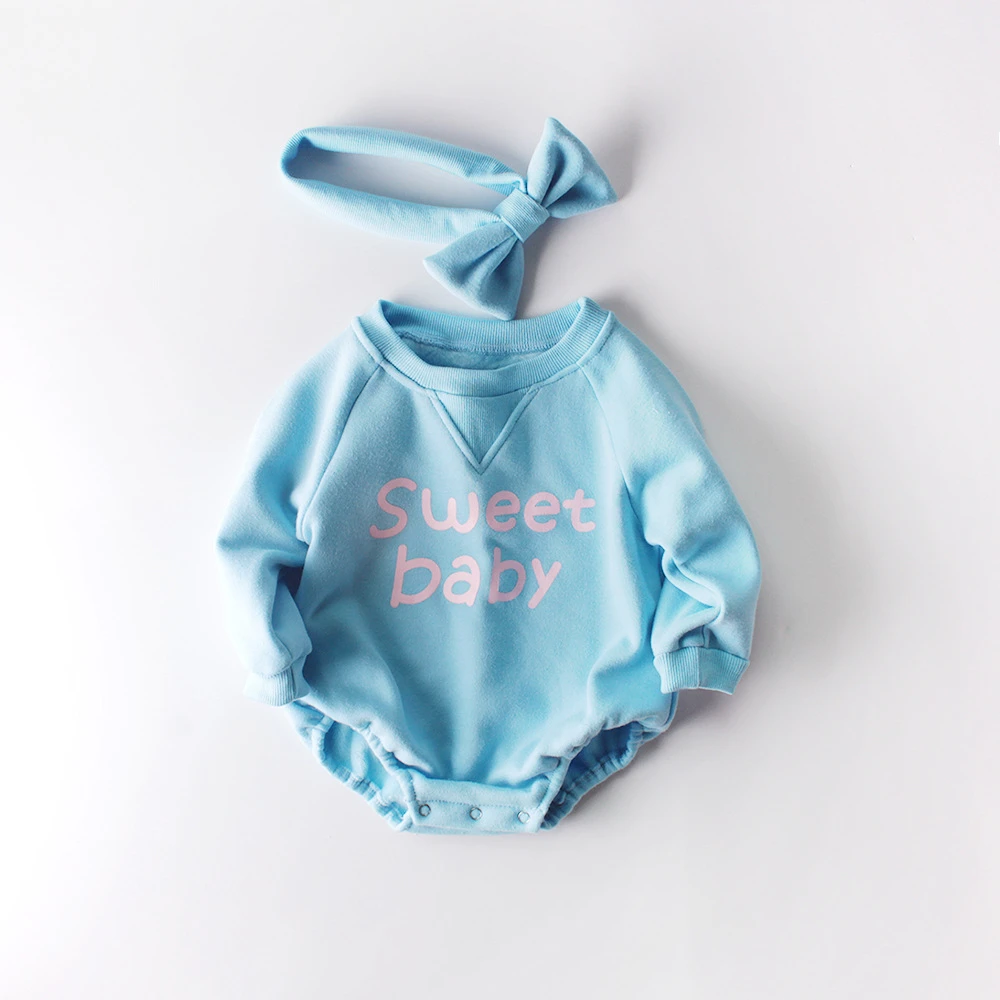Koodykids/осенне-зимние боди для маленьких девочек; хлопковый комбинезон с длинными рукавами; бархатный комбинезон с лентой для волос; модные комбинезоны для маленьких девочек