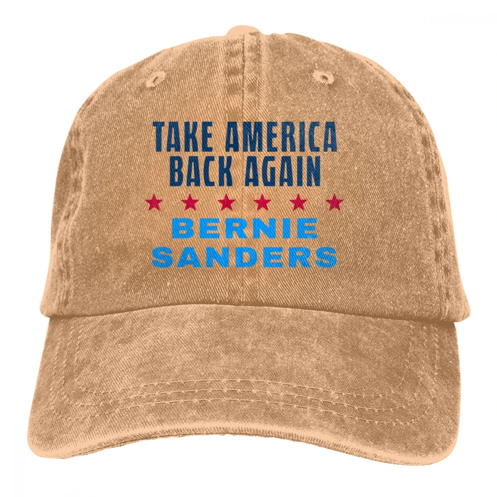 Возьмите Америку обратно снова Bernie Casquette натуральный унисекс Мужские Женские джинсовые бейсболка с ремешком кепки Регулируемый Гольф папа шляпа