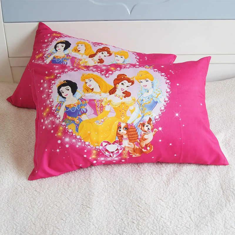Disney Cartoon Mickey Minnie mouse Mc queen cars Kids Pillowcases Baby Boys Girls Gift 3D Pillow Cover Pair 48x74CM on Bed - Цвет: Princess