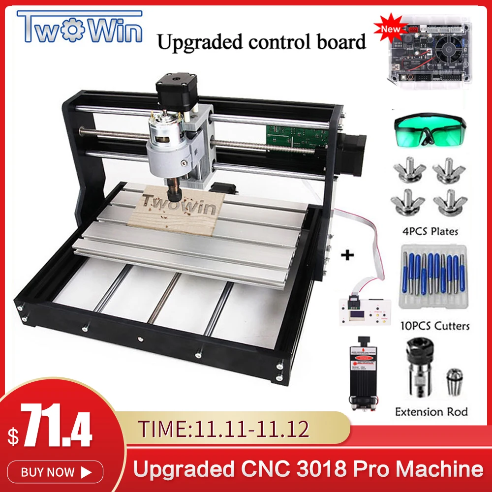 Upgrade CNC 3018 Pro GRBL Control Diy mini cnc Machine 3 Axis pcb Milling Machine Wood Router Laser Engraving with Offline