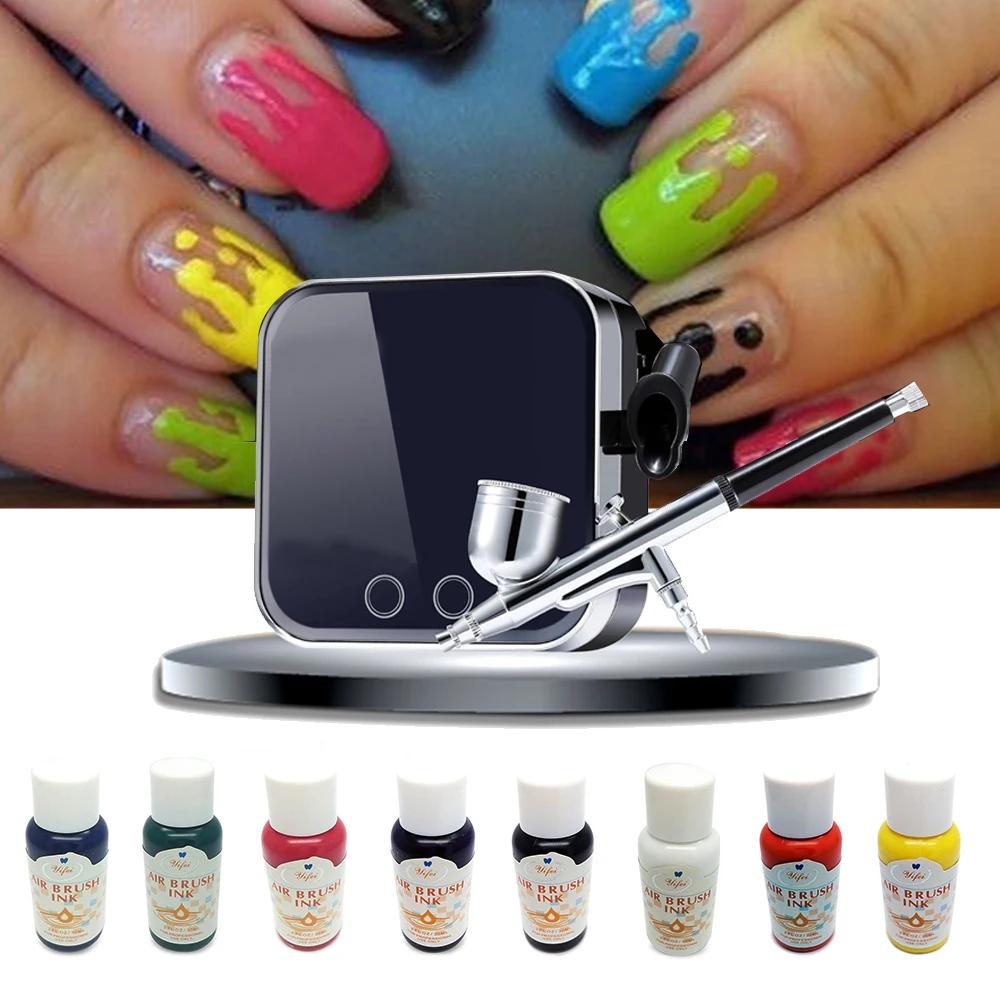 Airbrush Kit For Nail Art Air Brush With Compressor + 8 Colors Newest Nail ink For Nail Beauty Multi Style DIY EU/US/UK/AU Plug Airbrush Kit For Nail Art Air Brush With Compressor + 8 Colors Newest Nail ink For Nail Beauty Multi Style DIY EU/US/UK/AU Plug