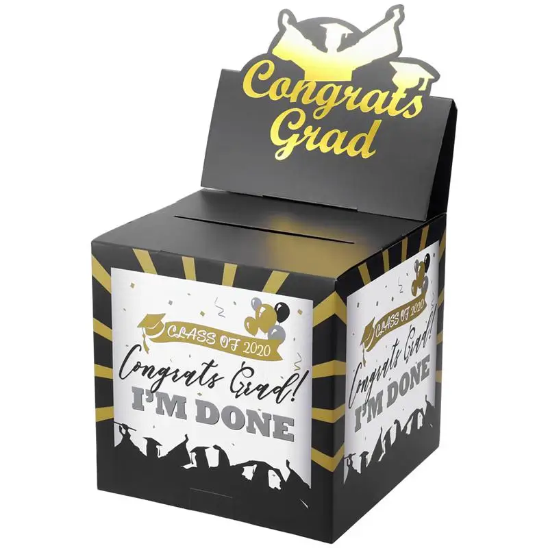 

UNOMOR 2020 Graduation Card Box Holder Paper Congrats Grad Card Case Graduation Party Supplies