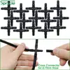 SPRYCLE 1/4'' Cross Connecter for 4/7mm Micro Tubing Hose 4-Way Barbed Adapter Drip Irrigation Joint Garden Watering Flower Pots ► Photo 1/6