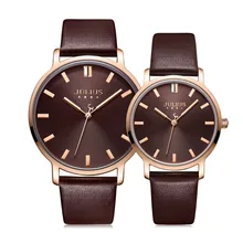 Классические мужские часы женские часы Япония кварцевые часы пара часов модный браслет из натуральной кожи подарок на день рождения Любителя Юлий коробка