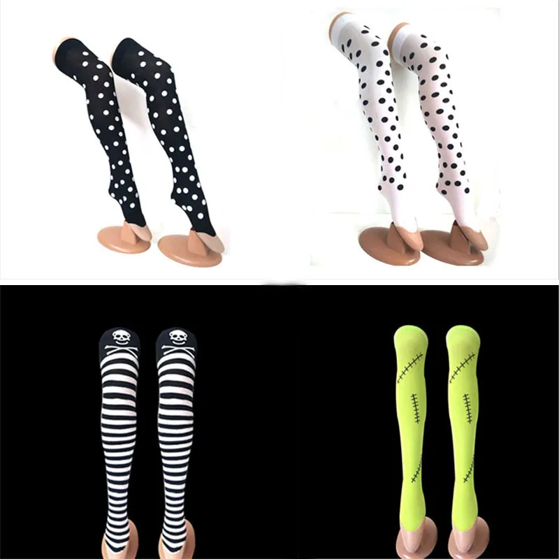 Halloween Clown Socks Hose Stripes Rainbow Silk Stockings Dressing up Clown Socks Rainbow Socks Stripes Navy Socks