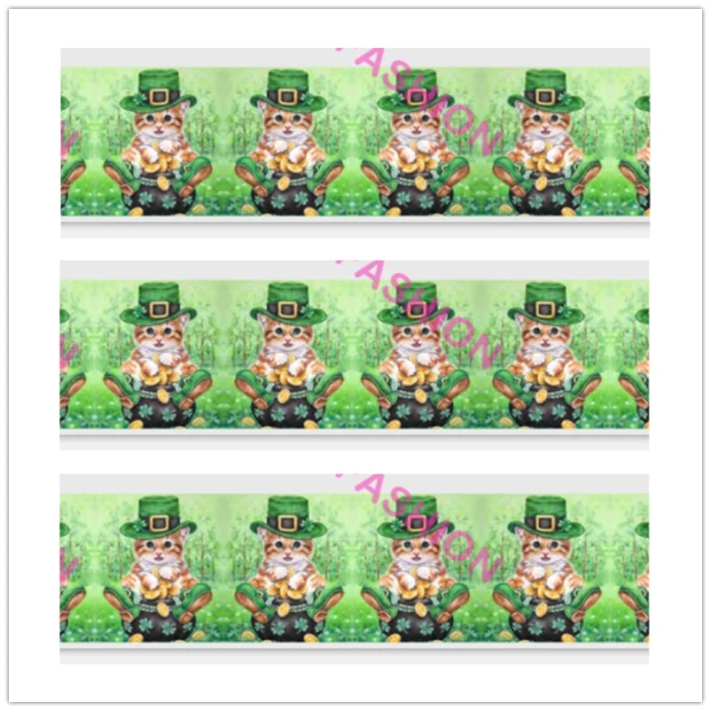 Q& N лента 16 мм 22 мм 25 мм 38 мм 50 мм 75 мм Mardi Gras& св. Патрик мультфильм печатных корсажная/враг ленты DIY Швейные банты подарок